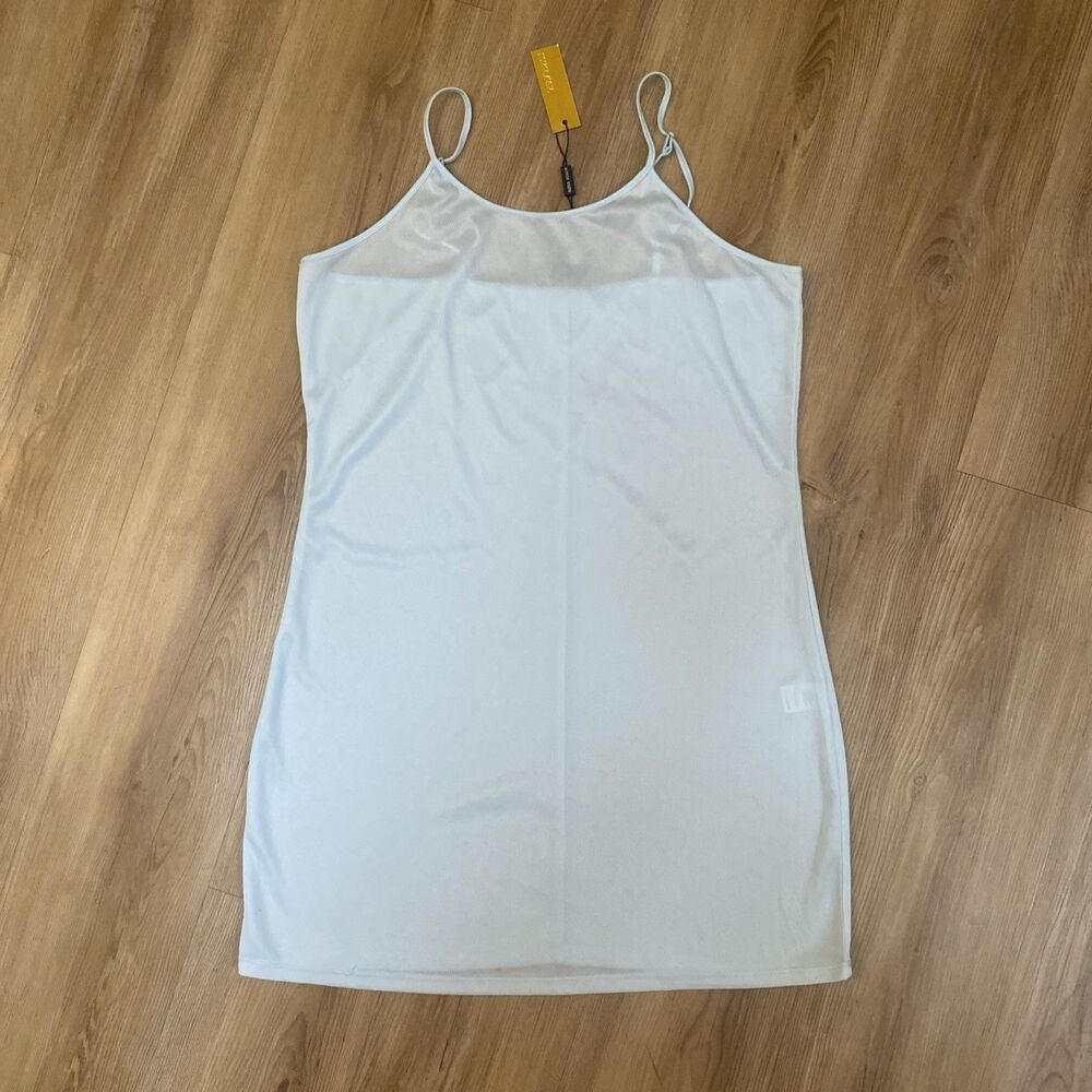 NWT Alexia Admor Light Blue Slinky Slip Dress Lining Double Straps XL D2341
